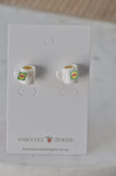 Miniature Food Drink Lipton Tea Stud Earrings - Green