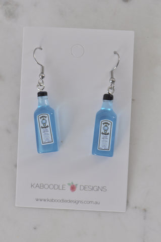 Dry Gin  Alcohol Spirit Shots Drinking Drink Novelty Drop Dangle Earrings
