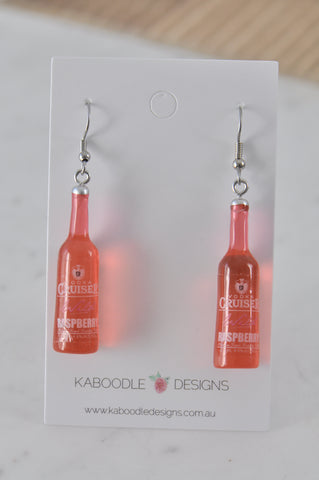 Vodka Cruiser Raspberry Alcohol Spirit Shots Drinking Drink Novelty Drop Dangle Earrings