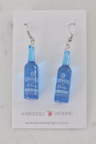 Blueberry Alcohol Spirit Shots Drinking Drink Novelty Drop Dangle Earrings