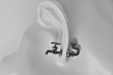 Water Tap Plumber Plumbing Stud Earrings - Black