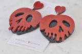 Acrylic Halloween Scary Apple Face Drop Dangle Earrings