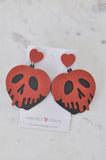 Acrylic Halloween Scary Apple Face Drop Dangle Earrings