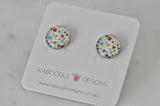 Handmade Artwork Stud Earrings - Party Polkadot