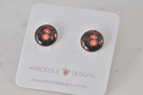 Handmade Artwork Stud Earrings - Anzac Poppy Flower