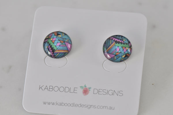Handmade Artwork Stud Earrings