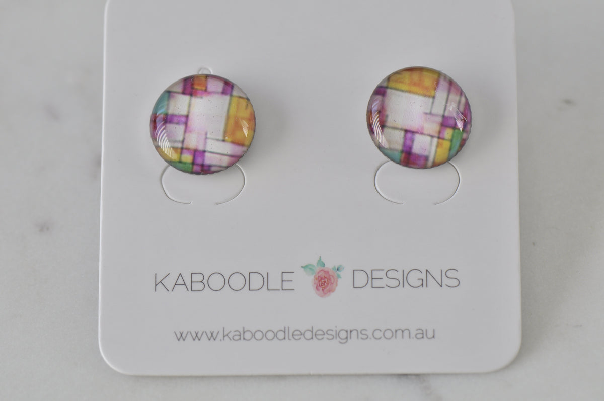 Handmade Artwork Stud Earrings