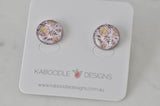 Handmade Artwork Stud Earrings - Flowers