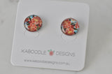 Handmade Artwork Stud Earrings - Flower