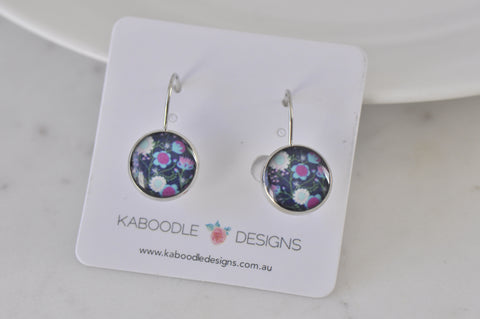 Handmade Round Clip Leverback Dangle Earrings