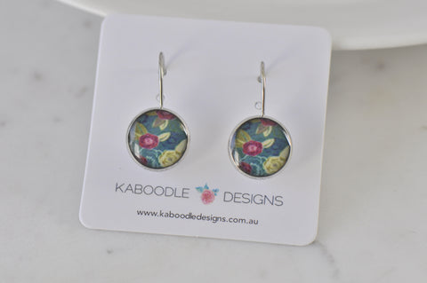 Handmade Round Clip Leverback Dangle Earrings