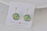 Handmade Round Clip Leverback Dangle Earrings