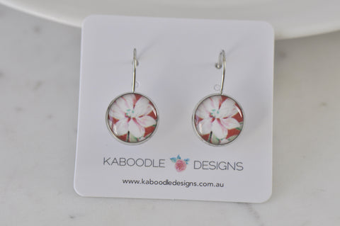 Handmade Round Clip Leverback Dangle Earrings