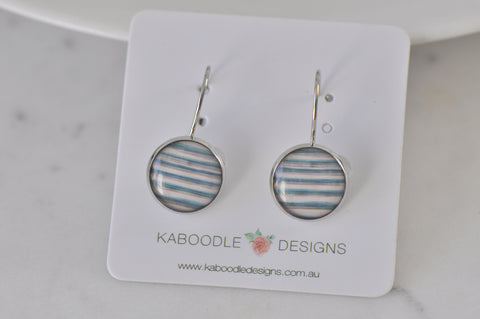 Handmade Round Clip Leverback Dangle Earrings