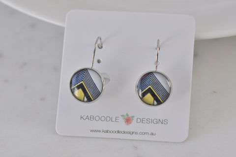 Handmade Round Clip Leverback Dangle Earrings