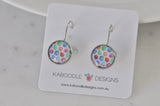 Handmade Round Clip Leverback Dangle Earrings