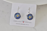 Handmade Round Clip Leverback Dangle Earrings