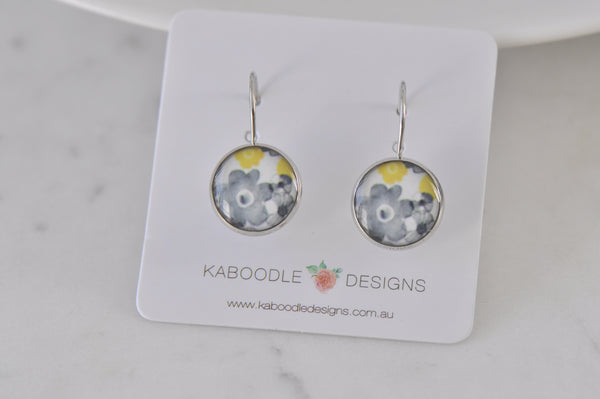Handmade Round Clip Leverback Dangle Earrings