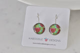 Handmade Round Clip Leverback Dangle Earrings