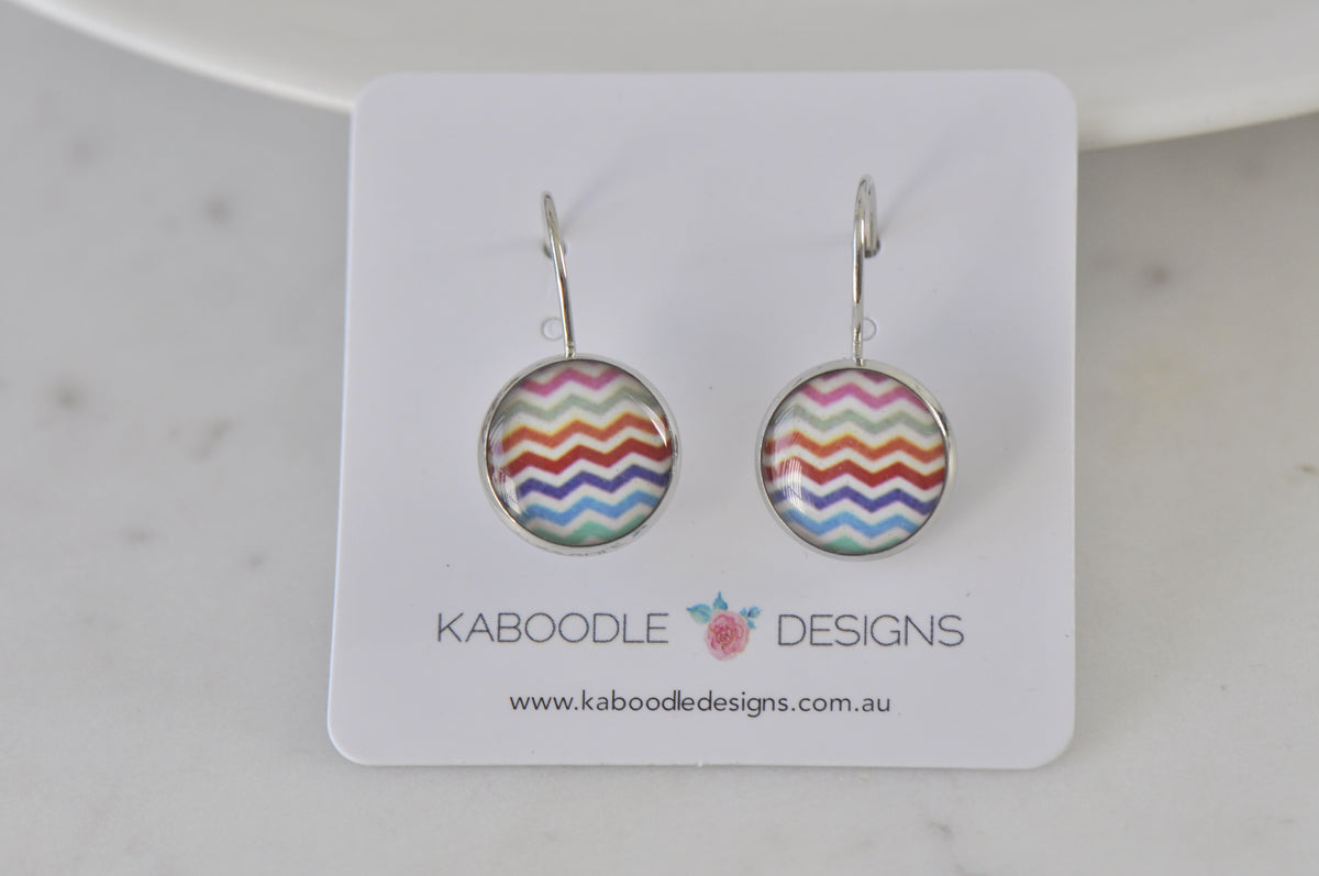 Handmade Round Clip Leverback Dangle Earrings