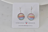Handmade Round Clip Leverback Dangle Earrings