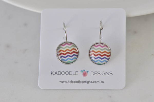 Handmade Round Clip Leverback Dangle Earrings