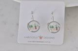 Handmade Round Clip Leverback Dangle Earrings
