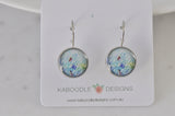 Handmade Round Clip Leverback Dangle Earrings