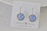 Handmade Round Clip Leverback Dangle Earrings