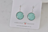 Handmade Round Clip Leverback Dangle Earrings