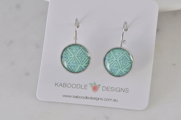 Handmade Round Clip Leverback Dangle Earrings