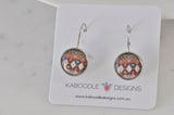 Handmade Round Clip Leverback Dangle Earrings