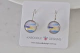 Handmade Round Clip Leverback Dangle Earrings