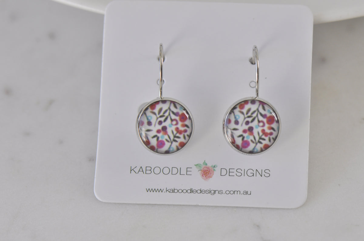 Handmade Round Clip Leverback Dangle Earrings