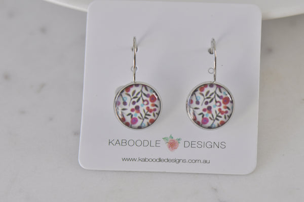 Handmade Round Clip Leverback Dangle Earrings