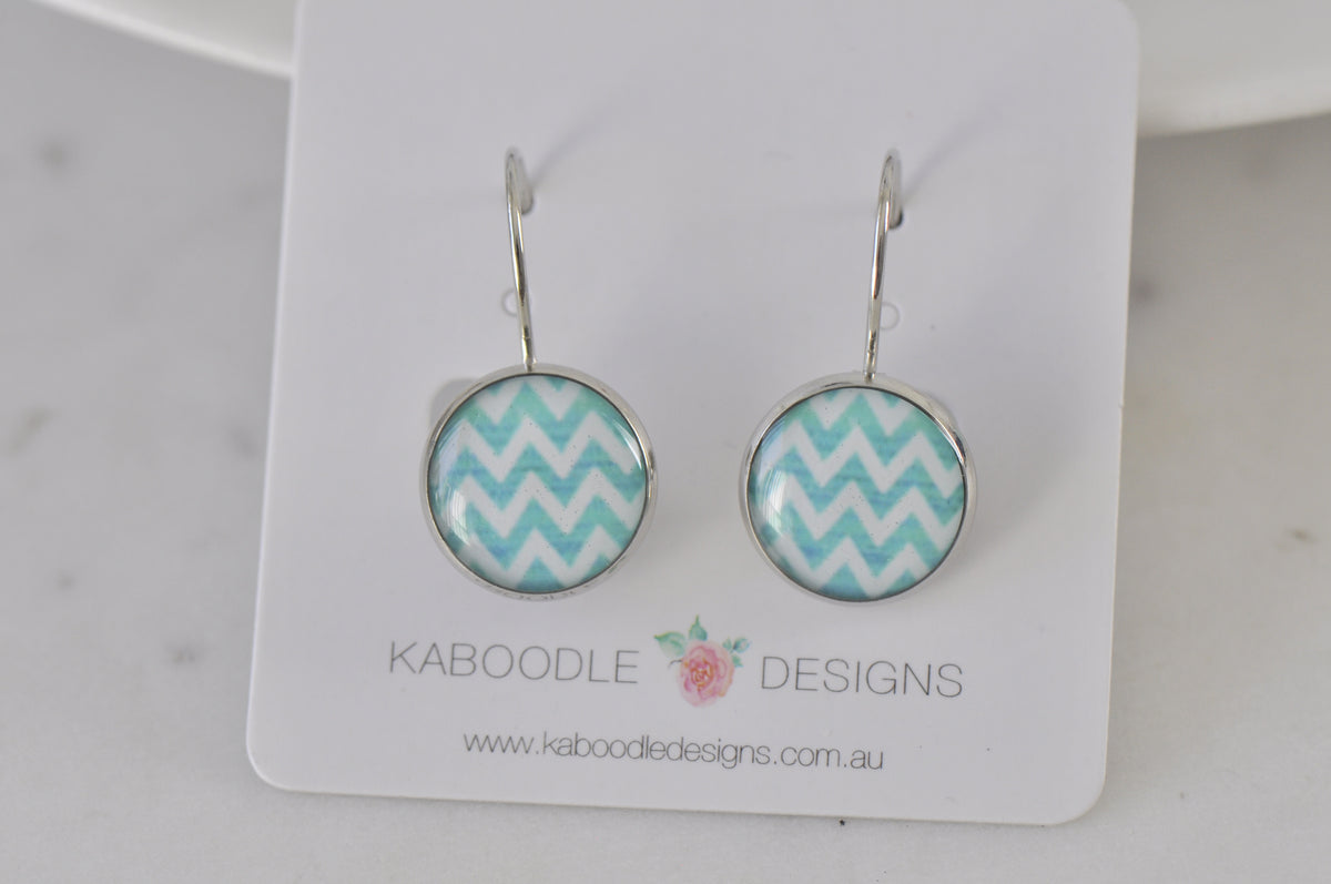 Handmade Round Clip Leverback Dangle Earrings