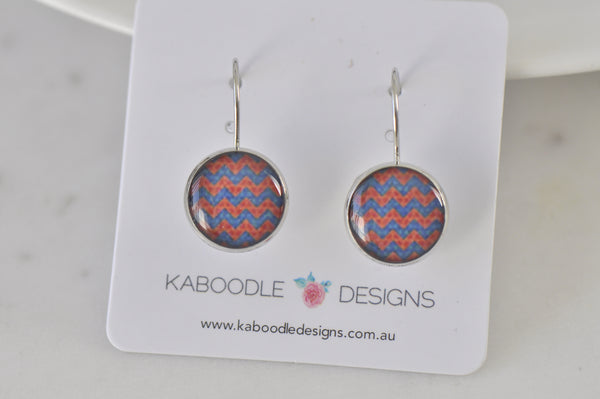 Handmade Round Clip Leverback Dangle Earrings