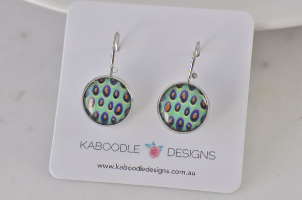Handmade Round Clip Leverback Dangle Earrings