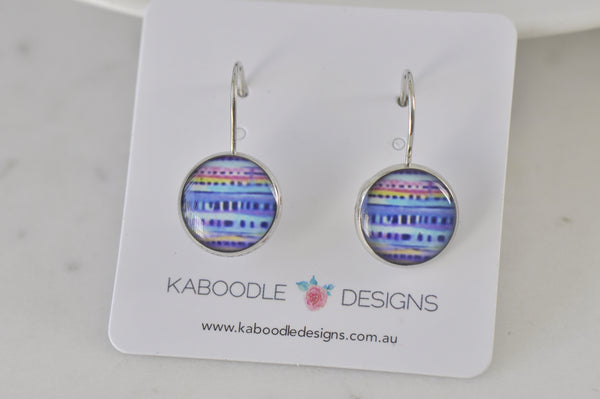 Handmade Round Clip Leverback Dangle Earrings