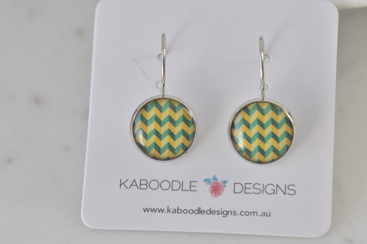 Handmade Round Clip Leverback Dangle Earrings
