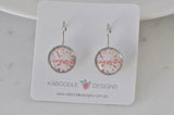 Handmade Round Clip Leverback Dangle Earrings