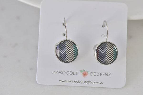 Handmade Round Clip Leverback Dangle Earrings