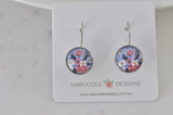 Handmade Round Clip Leverback Dangle Earrings