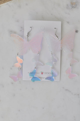 Acrylic Translucent Butterfly Drop Dangle Earrings