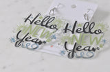 Acrylic Happy New Year Inspirational Drop Dangle Earrings
