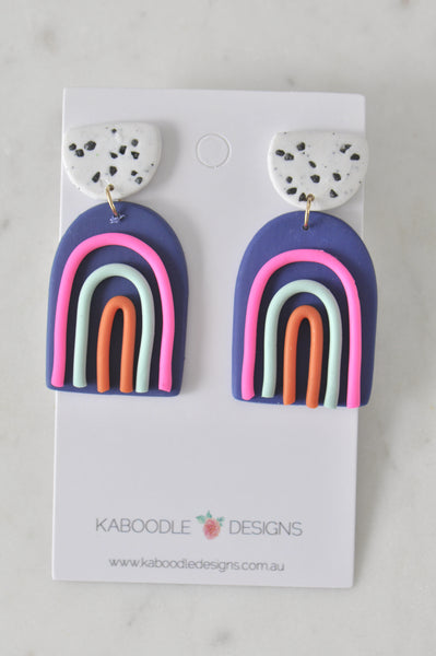 Clay Rainbow Drop Dangle Earrings