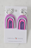 Clay Rainbow Drop Dangle Earrings - Purple