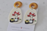 Acrylic Cat Mushroom Drop Dangle Earrings