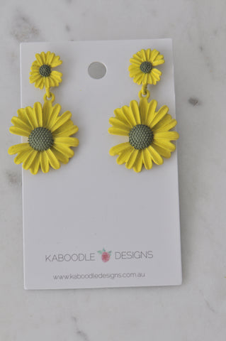 Sunflower Daisy Stud Dangle Earrings