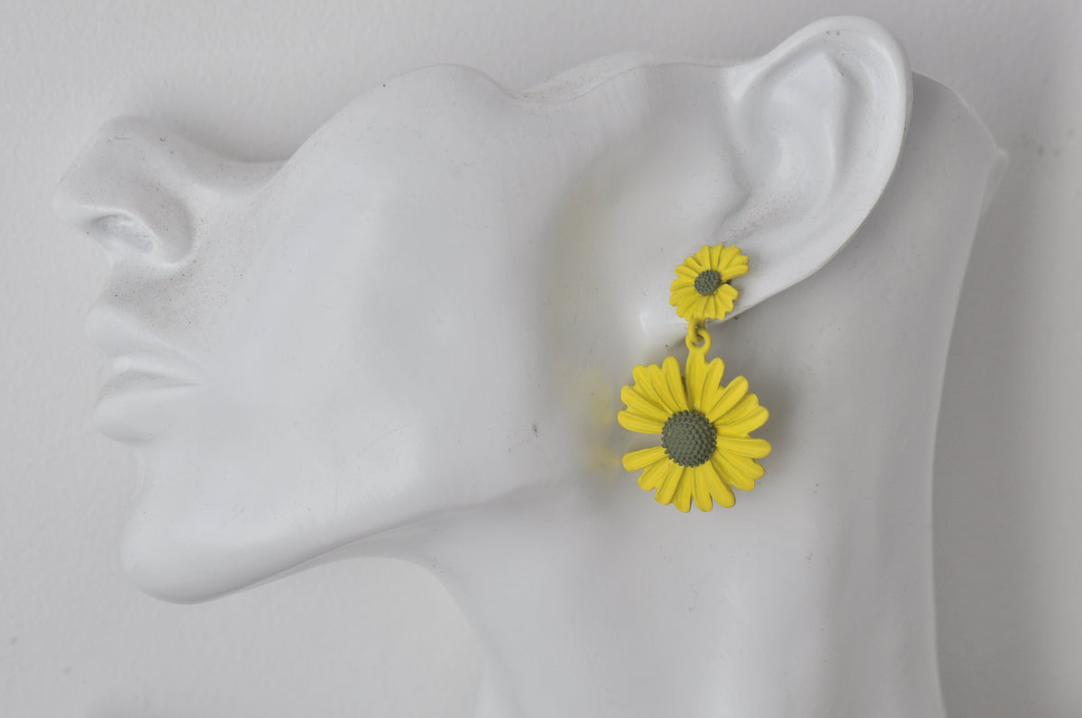 Sunflower Daisy Stud Dangle Earrings